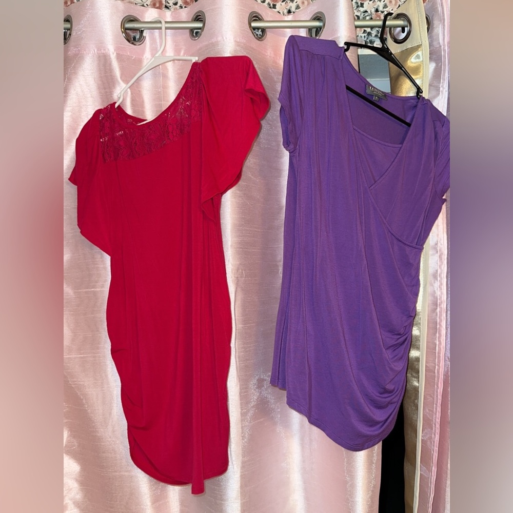 Two cute maternity blouses size small and medium